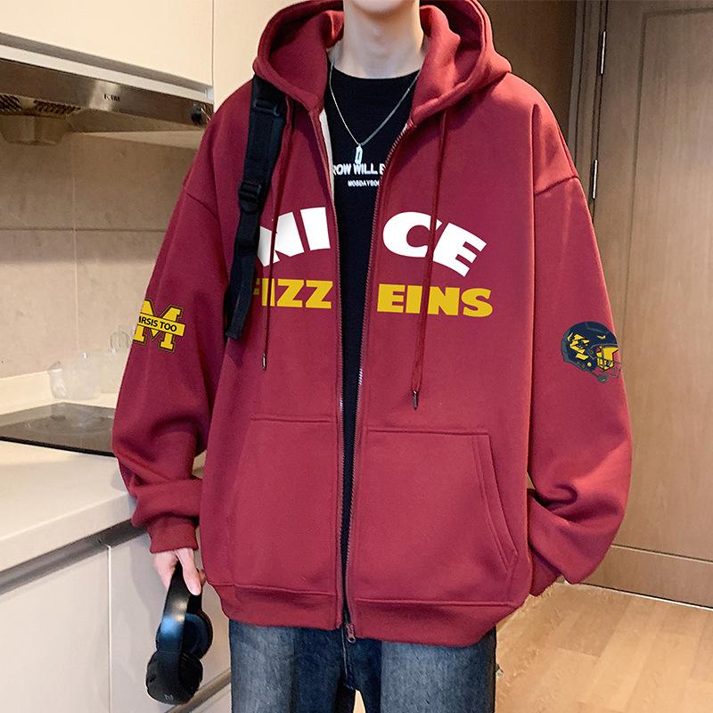 Men's Loose Fit Hooded Cardigan - Trendy American Style, Autumn/Winter 2025 Collection