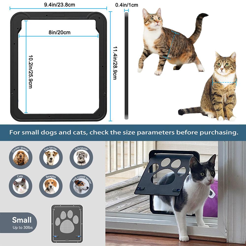 Dog Door for Screen Door,  Cat Door for Window Screen,Flap Opening 8 x 10 inches, ,Lockable Magnetic Flap Screen