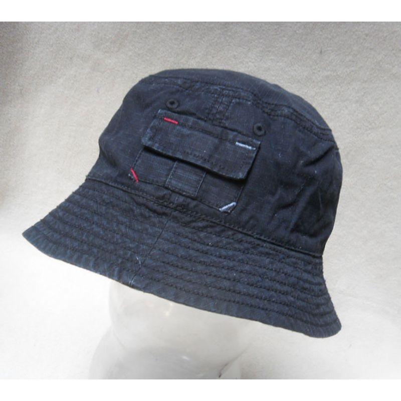 

Export Dual-Wear Print Cotton Soft Sun-Proof Basin Hat Washing Water Bucket Hat Travel Hiking Big Head Circumference Hat Men Black L
