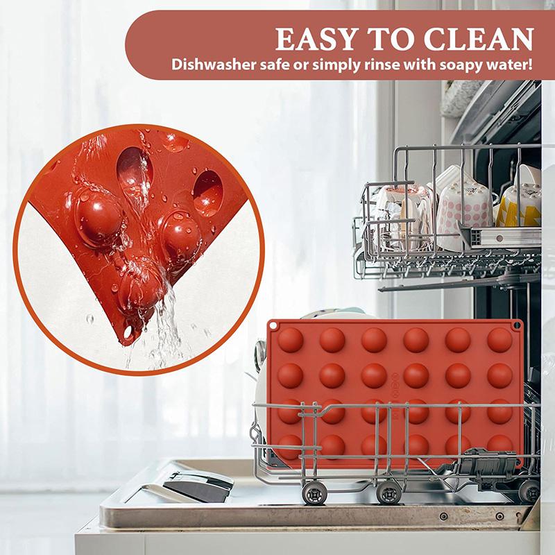 Formă Sferă Mică Silicon Ciocolată 24 Cavități Circular Trufe Ciocolată Jeleu Tavă Gheață Antiaderentă Formă Sferă Jumătate