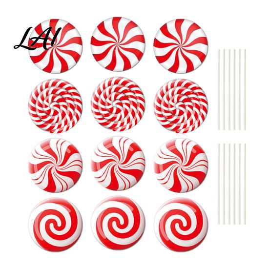 Festive Outdoor Path Lighting Accents 12Pcs Christmas Candy Yard Stakes Hollow Board Garden Decor with Metal Spikes Signs Red White Green