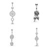 Butterfly Flower Belly Button Rings Rose Key Navel Piercing Jewelry Set For Women Beach Party Body Belly Jewelry Gift