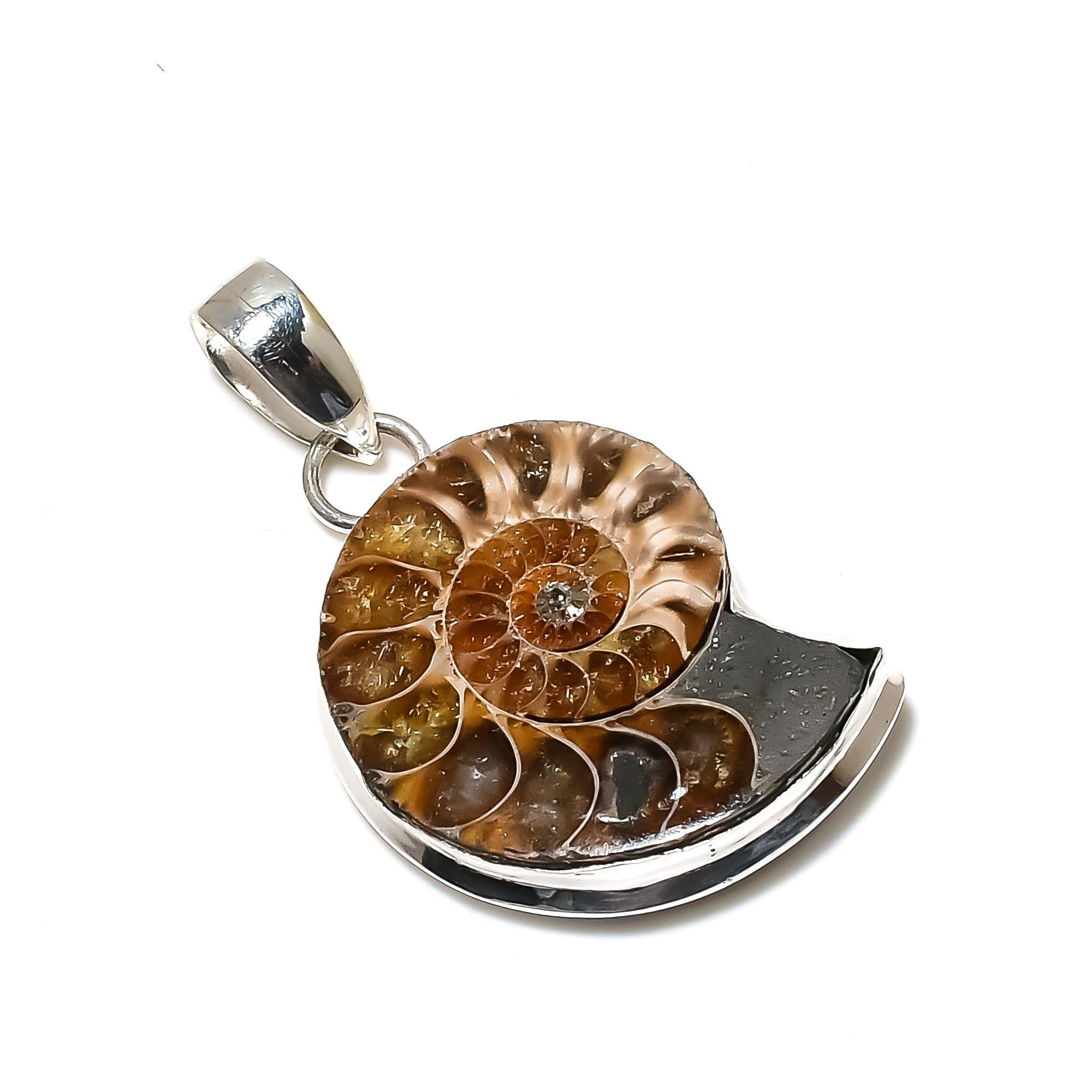 Подвеска из драгоценного камня аммонит — фото 4