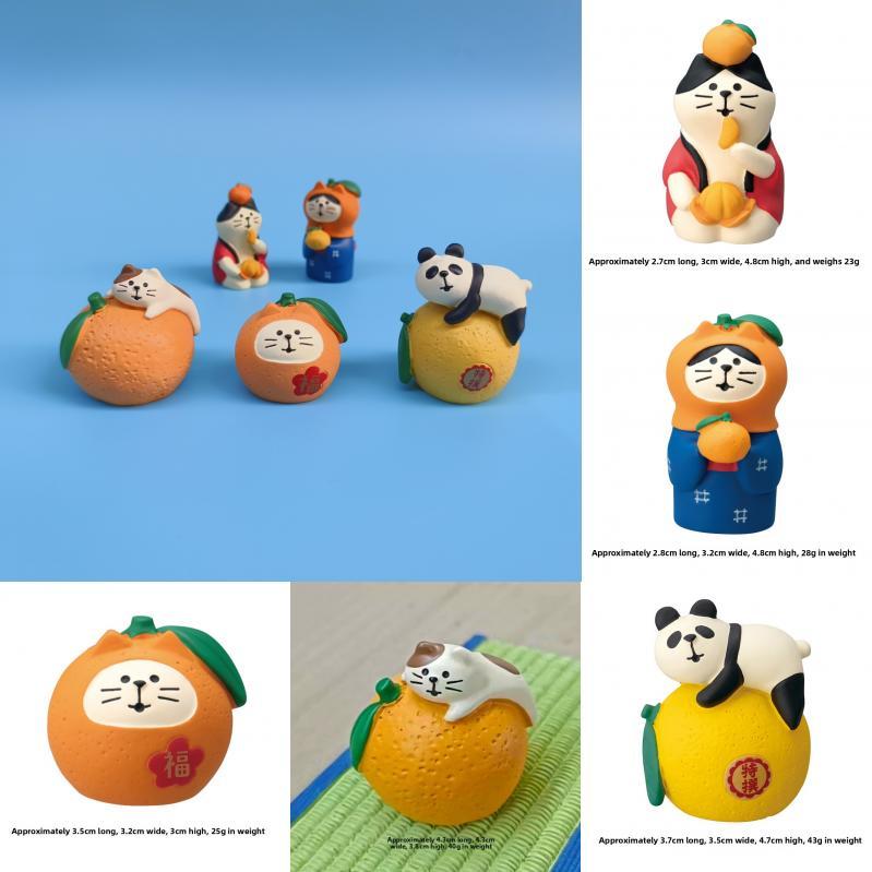 Resin Cat And Bird Garden Decor With Zakka Style For Home Office Display