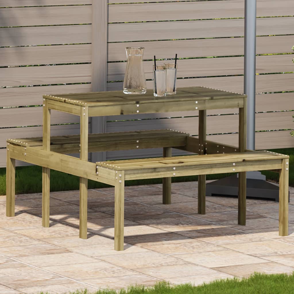 Picnic Table 110 X 134 X 75 Cm Pressure Treated Pine Wood