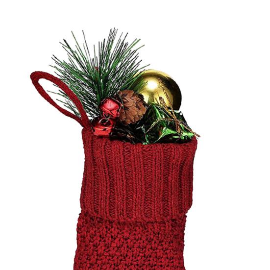 Weihnachtsstrümpfe, verschleißfest, große Kapazität, einfarbig, gestrickte Strümpfe, Weihnachtsbaum-Hängedekoration