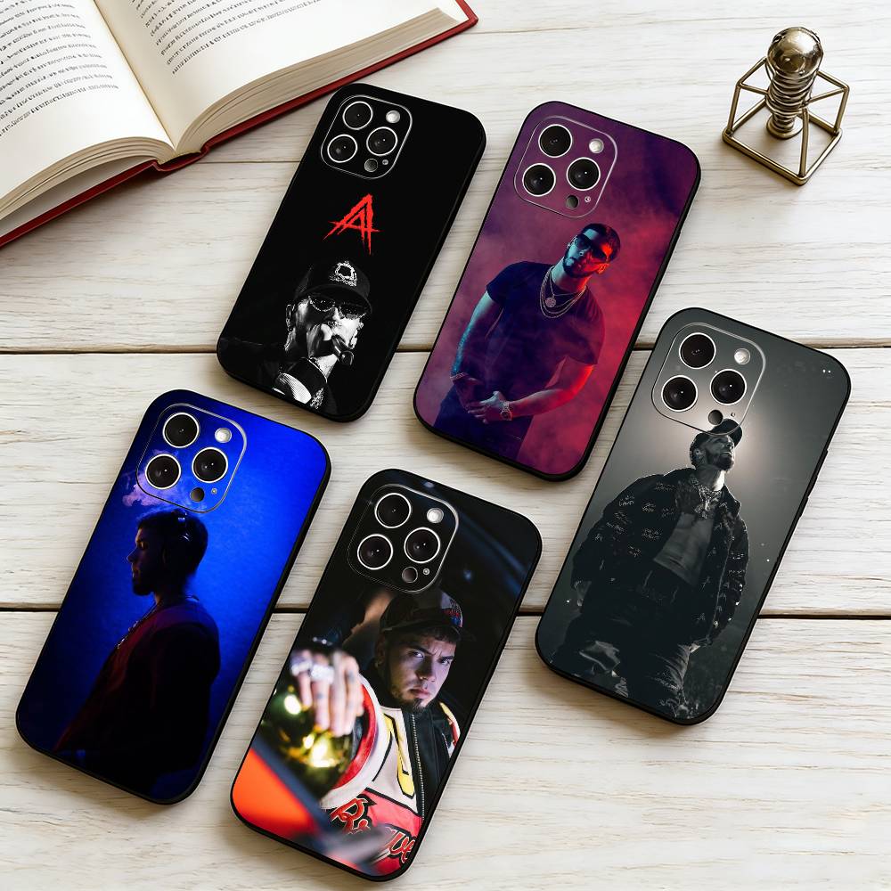 A-Anuel AA Rapper Phone Case For iPhone 17,16,15,14,13,12,11 Plus,Pro Max,XS,Soft Silicone Black Cover