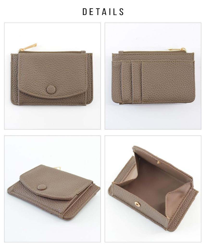 Altro Rose Fragment Case, a slim, mini wallet for women in grained pinkbeige. Features a bifold design with a coin purse and synthetic leather card