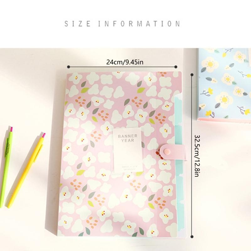 Flower File Folder 6 Pocket Expandable Folder Letter Size Document Organiser Expanding File Organiser Sorting Folder