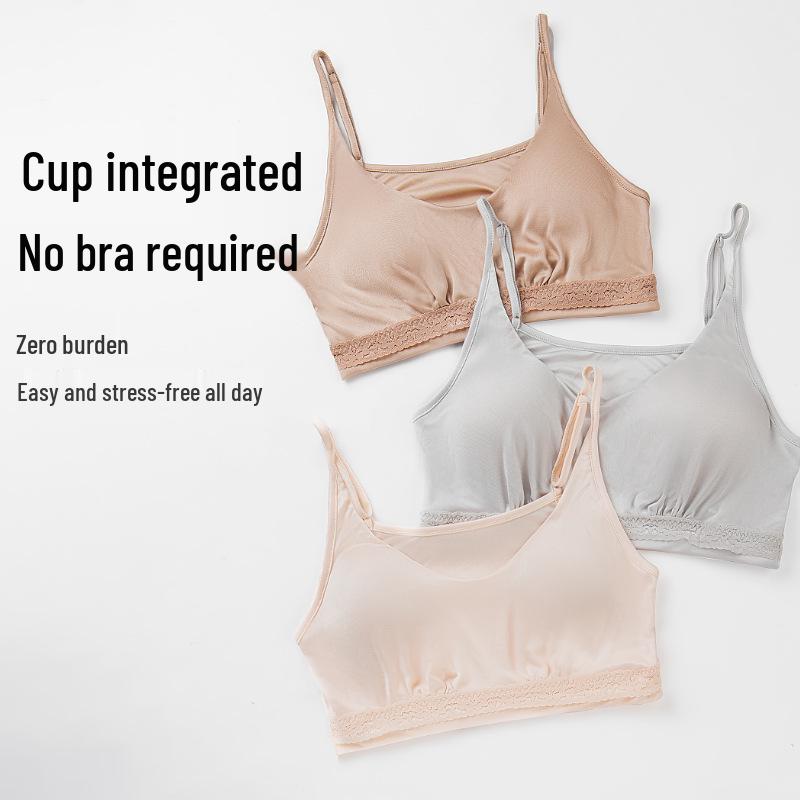 

Женский бесшовный шелковый бюстгальтер-майка большого размера с красивым дизайном спины L бежевый