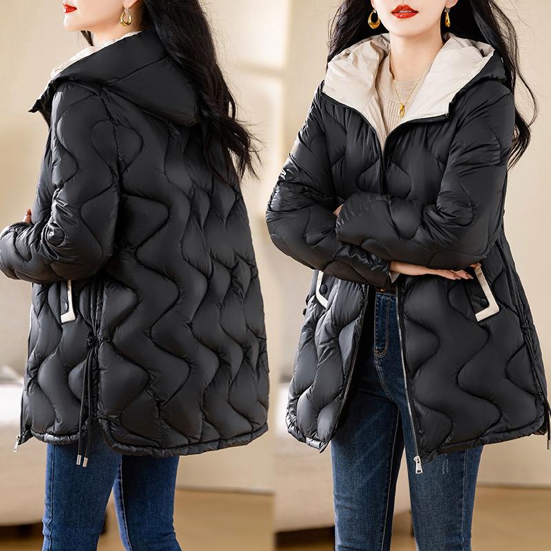 Winter Jacket Parkas Women Coat Fur Collar Hooded Overcoat Female Jacket Parka Thick Warm Padded Outwear