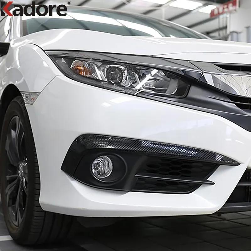 Fog Light Cover Trim For Honda Civic 2016 2017 2018 Sedan Chrome Front Rear Fog Lamp Eyebrow Bumper Lid Eyelid Trims Car Styling