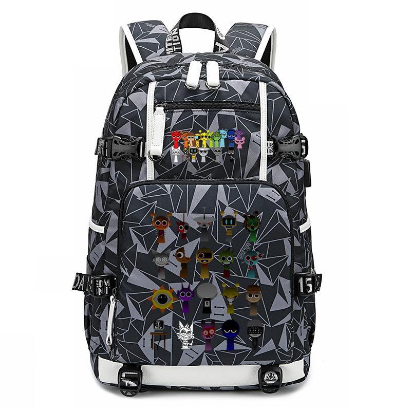 Student Schoolbag Creative Game Music Box Cartoon Weekly Printing Lace Lightweight Spine Backpack