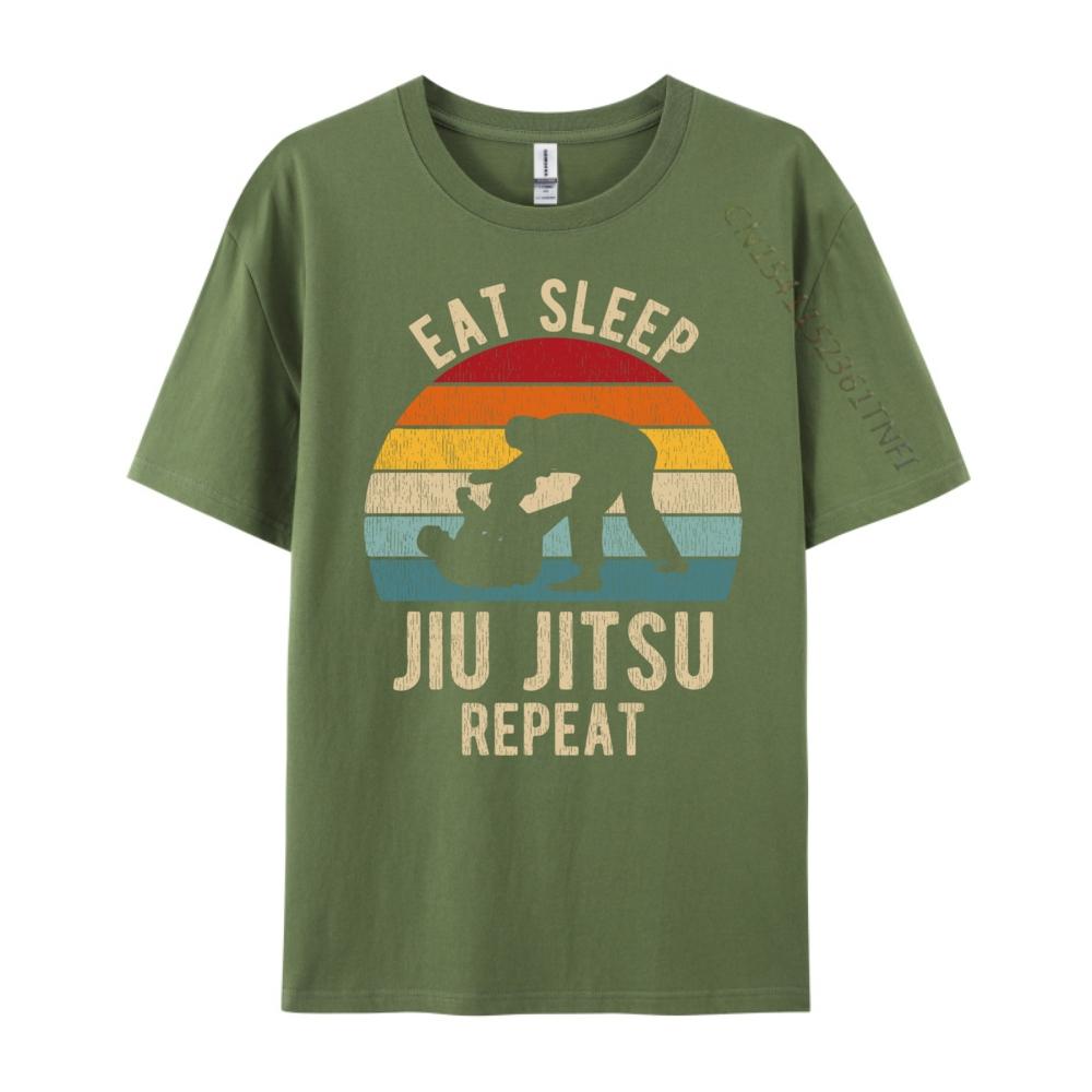 Eat Sleep Jiu Jitsu Repeat Bjj Shirt Retro XS Graphic T Shirts T Shirt Men Graphic