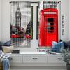 2 Stück London Vorhänge London Telefonzelle auf der Straße Traditionell Lokal Kulturell UK Retro Für Schlafzimmer Wohnzimmer Und Esszimmer
