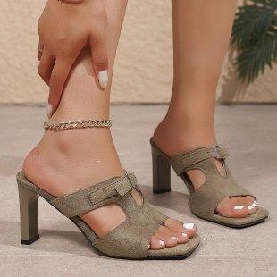 Leisure Anti-slip Shoes, Elegant and Fashionable Women s Slippers 36 хаки