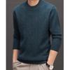 Raphenny Men's Round Neck Long Sleeve Wool Sweater AM816