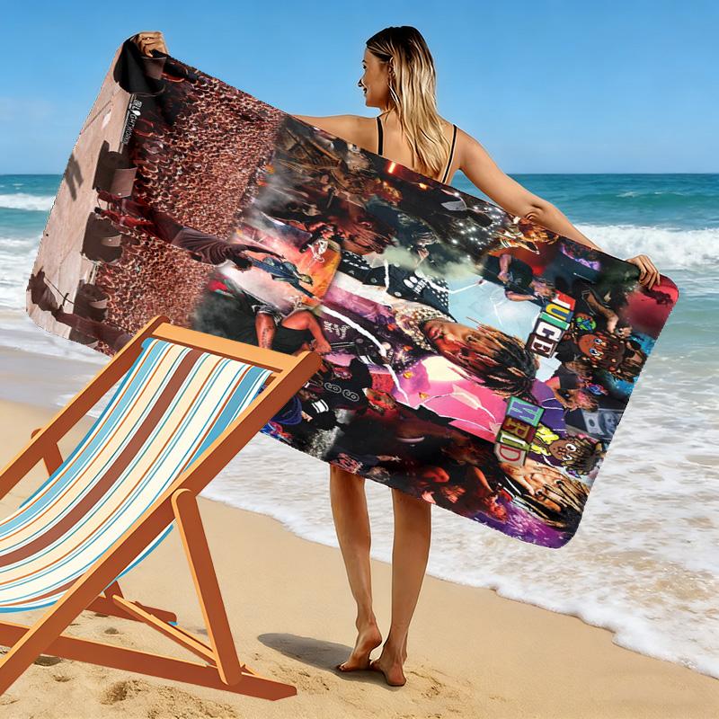 Juice Wrld: Legacy Emotion Music beach towel Outdoor camping soft seaside quick-drying swim towel Outdoor pool towel Comfort beach towel