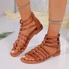 Women's Bohemia Fish Mouth Wedge Sandals Platform Gladiator Shoes with Zipper Summer PU Jelly Shoes for Women Flat Sandals