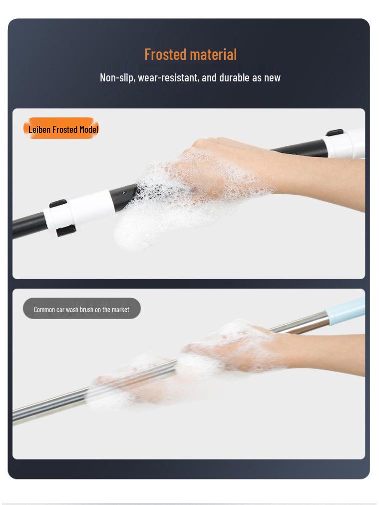 Leiben Bent Rod Car Wash Mop: Soft Bristles, Extendable, Gentle on Paint, Ideal for Cars.