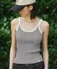 THE GREEN LAB Striped Crop Knit Sleeveless Top [White]