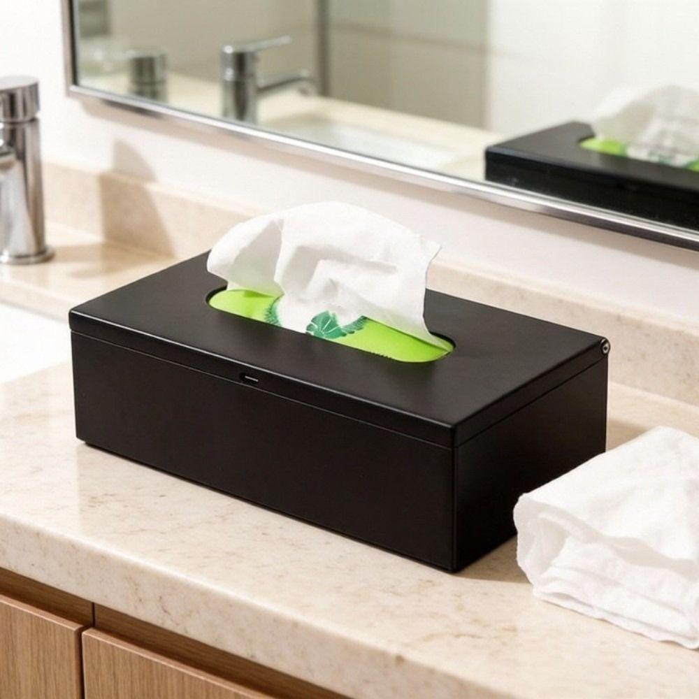 Rectangular Stainless Steel Tissue Box Wall-mounted Waterproof Napkin Storage Box Minimalist Moisture-proof Paper Towel Case Car