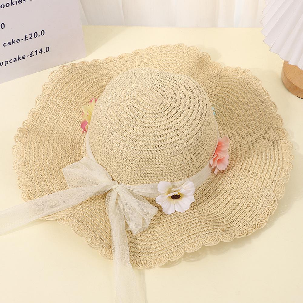Dames Stro Zonnehoed met Brede Rand - Opvouwbare Strand- & Vakantiehoed