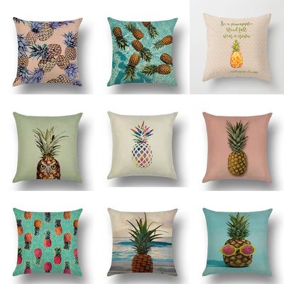 Tropical Fruit Painted Pineapple Linen Pillow Pillow Case Casual Comfortable Car Sofa Office Cushion Cover