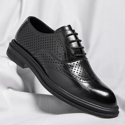 Brock Lederschuhe Herren Sommer hohl Innenhöhe Erhöhung 8CM Business Höhe Erhöhung Schuhe 6CM Hochzeit Bräutigamschuhe