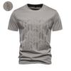 Spring And Summer New Foreign Trade European Size Embroidery Slim-Fitting Short-Sleeved Casual Men'S Trend High-Quality T-Shirt