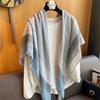 Small plaid linen scarf women's summer new sunscreen large square scarf thin silk scarf with shawl