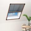 Insect Screen Pleated Blind for Windows Aluminum Brown 80x120 Cm