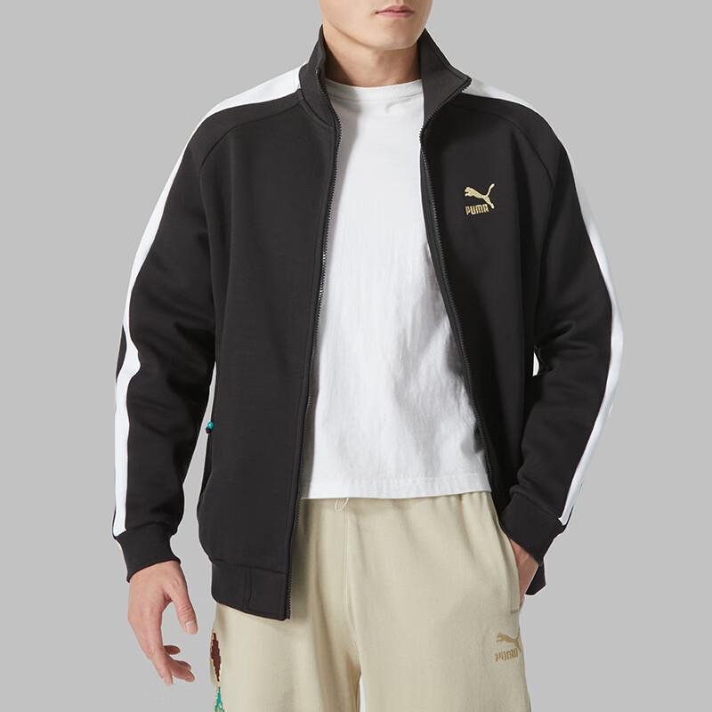 Puma Cny Dragon Year Series Color Block Logo Embroidered Sports Running Fitness Training Jacket Unisex Jacket Black 625831-01