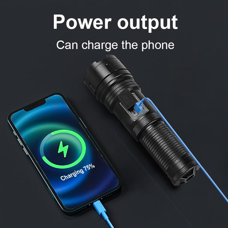 Yellow+White+Red Lights Lighting 1500M Flashlight 500W LED Torch Rechargeable Lamp Waterproof Torch Light COB Light