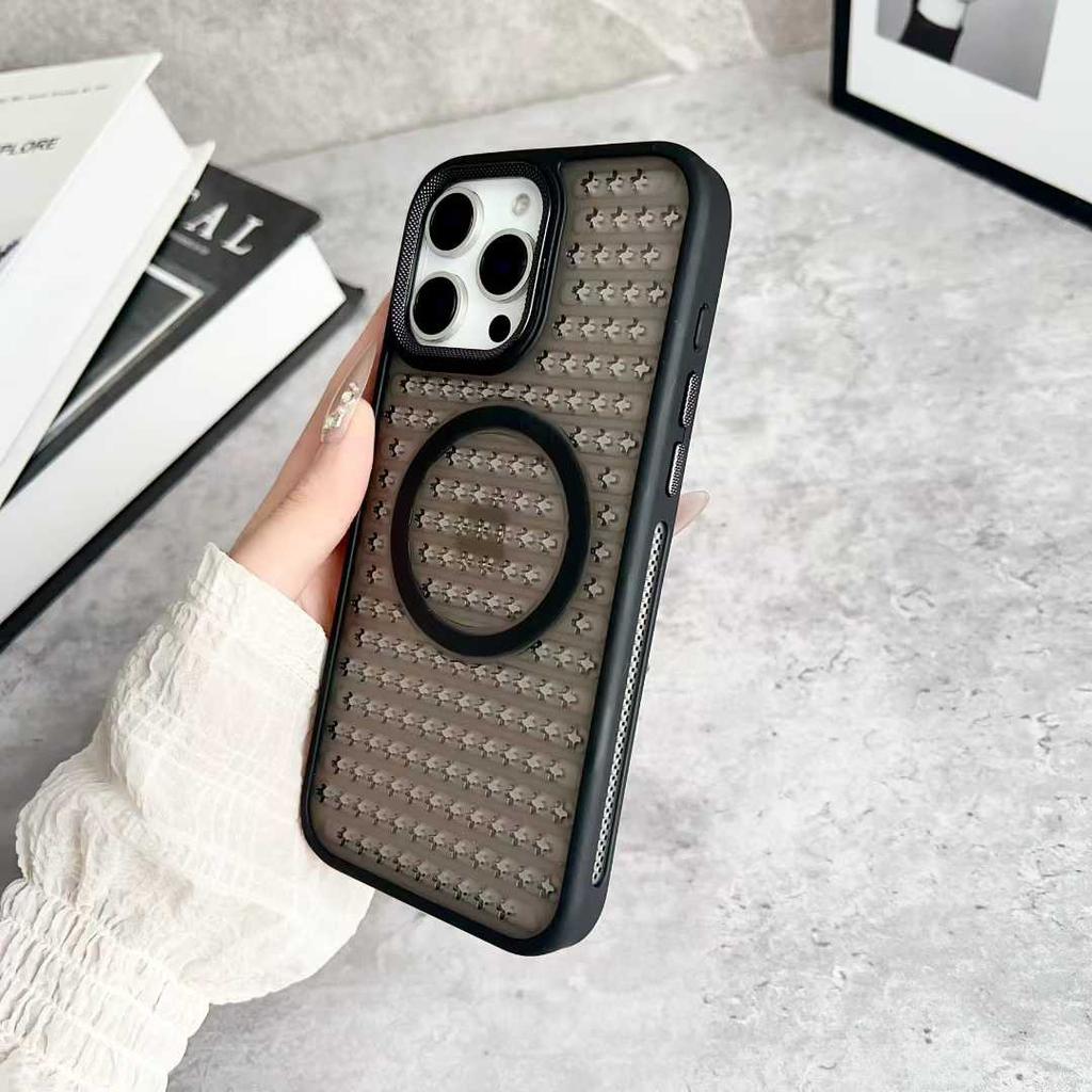 Magnetische Luxus-Eis-Haut Wärmeableitung Stoßfeste Hülle Für iPhone 17 16 15 14 13 12 Pro Max Für Magsafe Kabelloses Lade Cover