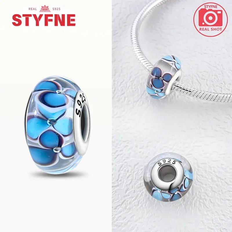 Copper Colorful Flower Series Murano Glass Beads Luxury Charm Fit Original Braceletdiy Fine Jewelry Gift For Women