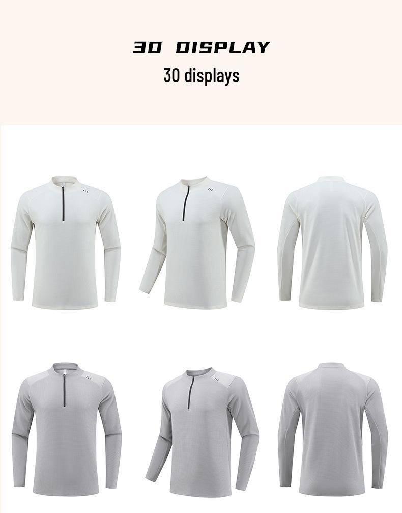 Lulu Style Men's Half-Zip Long Sleeve Quick-Dry Shirt: Breathable, Sweat-Wicking for Autumn & Winter Fitness, Cycling, Fishing, and Running.