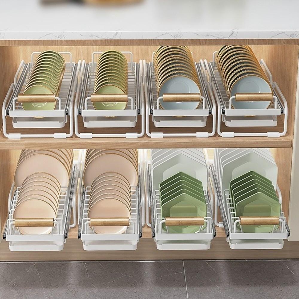 Single Tier Dish Drying Rack Wear Resistant Metal Under Sink Rack Multifunctional Anti-Slip Dish Drainer Storage