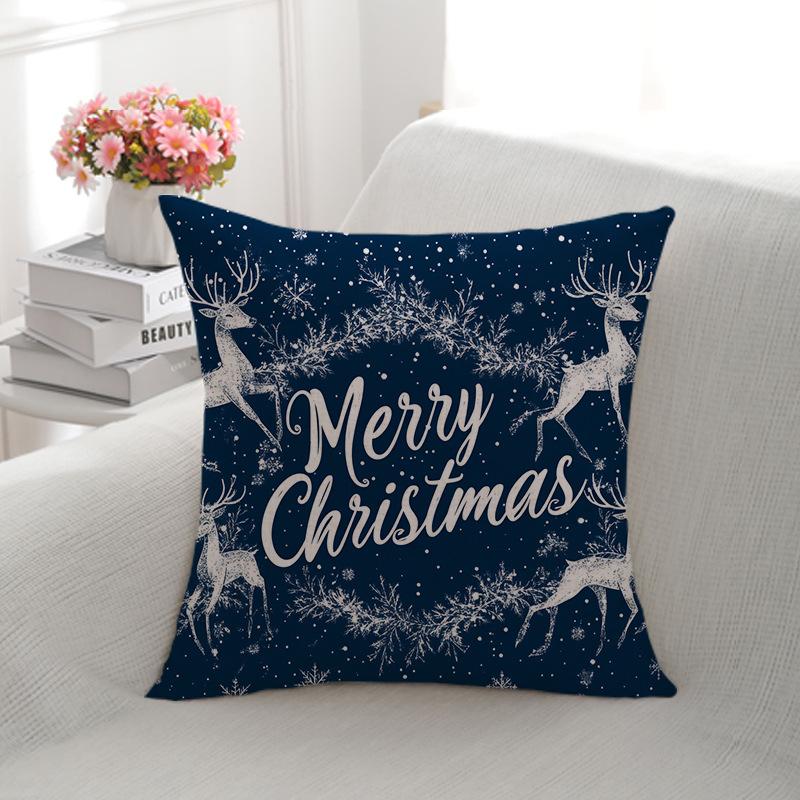 

Рождественская наволочка для декоративной подушки, льняная, со снежинкой и лосем, для диванной спинки, с двусторонним принтом, домашняя наволочка для подушки 45 * 45-Linen single-sided (pillowcase)