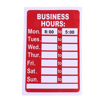 Pvc Geschäftszeiten Schild Selbstklebend Mit Zahlenaufkleber Laden Büro Fenster Tür Schilder Kunststoff Vinyl Beschilderung