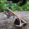 Kingseven Handmade Black Walnut Wood Men's Sunglasses Women Polarized Mirror Lens Sun Glasses Male UV400 Oculos W5517