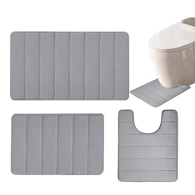 Badrumsmatta Set Om 3 Ultra Tjock Vattenabsorberande Badmatta Badrum Entré Matta Lämplig För Badrum Hem
