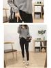 Women's V-Neck Knit Sweater: Large Size, Loose Fit, Slimming, Solid Color, Perfect for Early Autumn and Winter