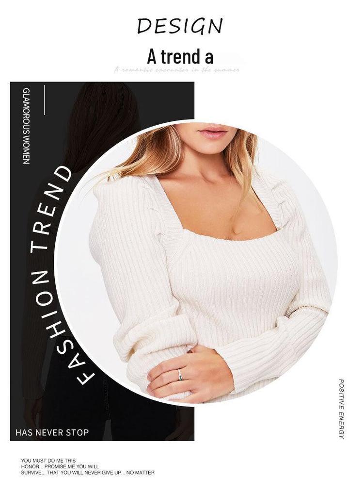 2023 Autumn/Winter Slim Fit Long Sleeve Knit Sweater with Butterfly Tie Back