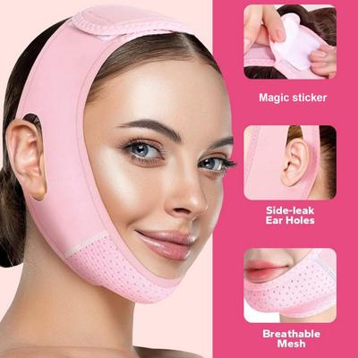 V līnijas sejas veidošanas siksna dubultzoda novājēšanas lente, kas nostiprina ādu, liftinga V-veida kontūras