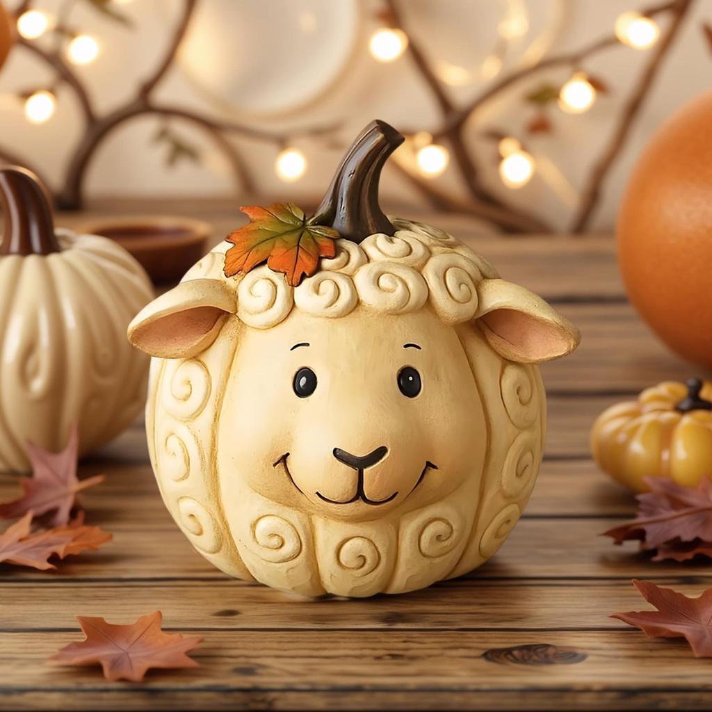 Pumpkin Figurine Fall Pumpkin Decor Animal Cute Figurines Sculpture Thanksgiving Decorations For Halloween Desk Office School