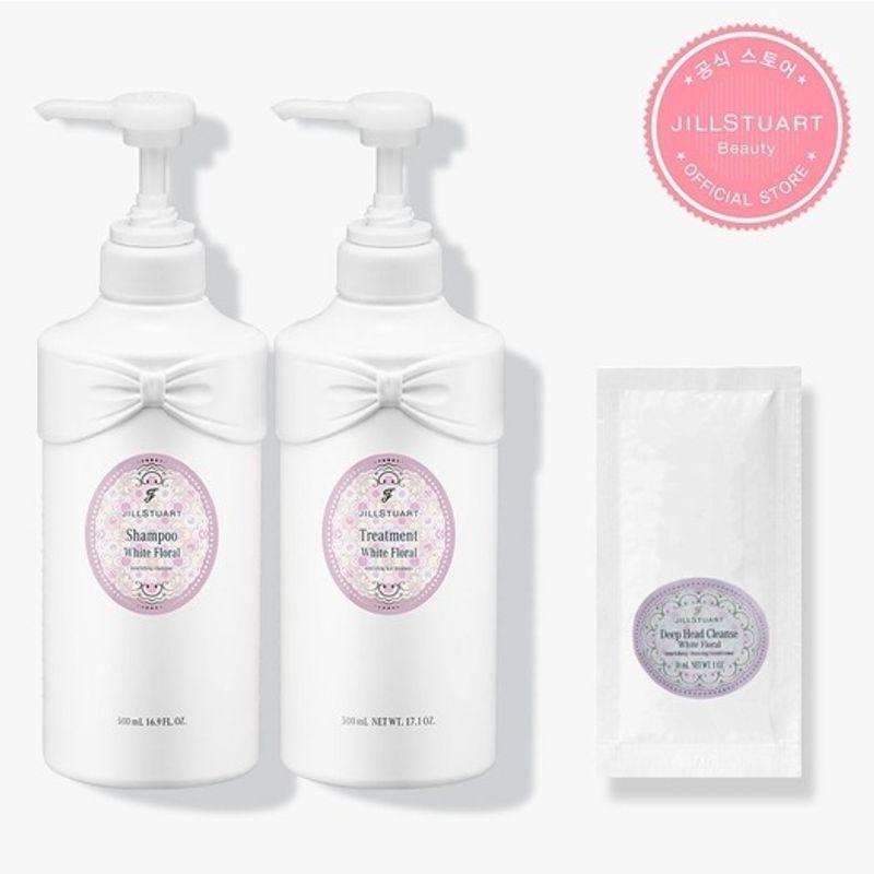 JILLSTUART BEAUTY Набор: Шампунь и кондиционер «Белый Цветок» (+ 30г Очищающее средство для головы) FREE