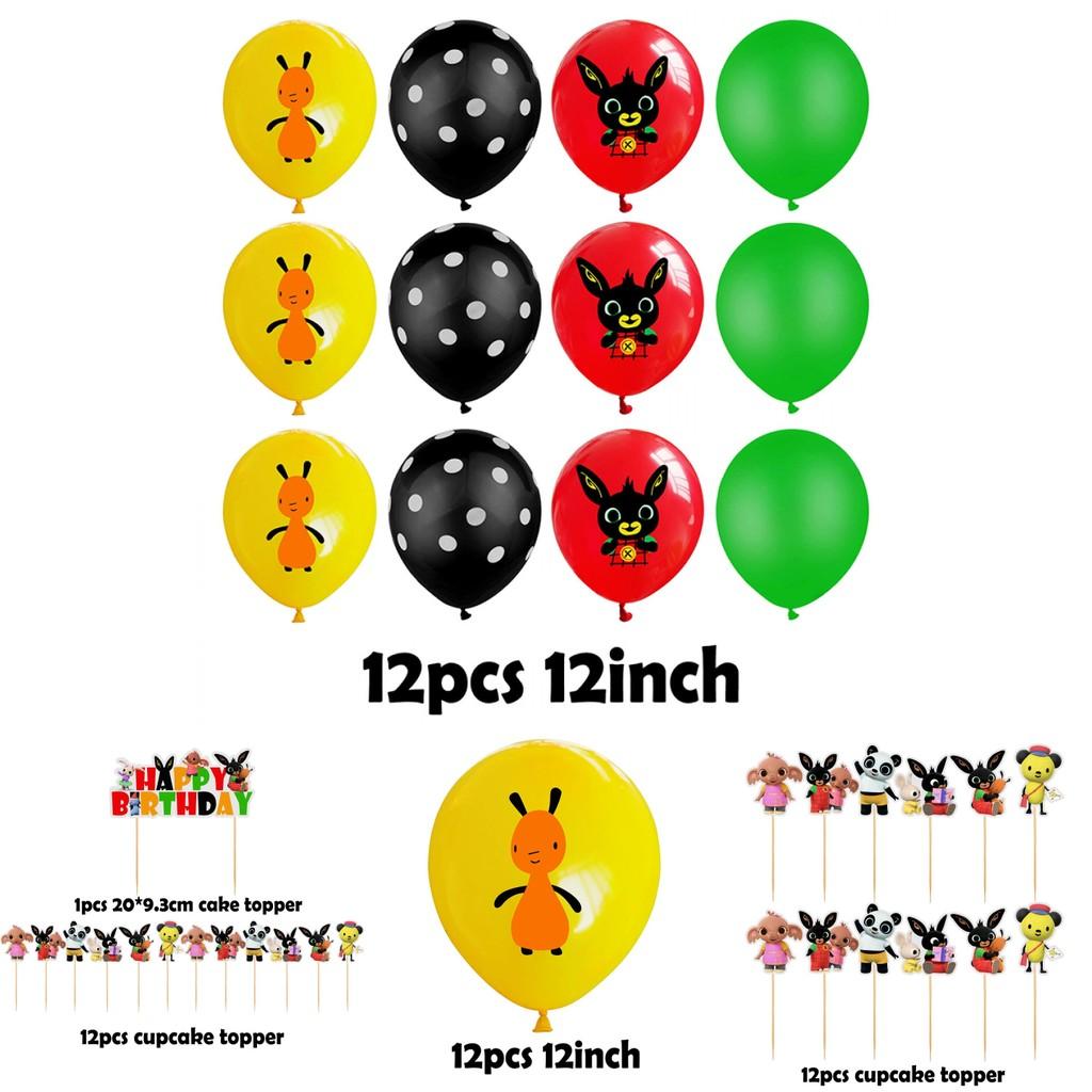 Delightful Bing Bunny Birthday Party Supplies Offering Joyful Balloon Banner And Whimsical Cupcake Topper