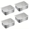 1pc Stainless Steel Food Storage Containers - Square, Manual Lid, Hand Washable - Perfect For Meal Prep & Outdoor Picnics