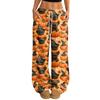 Women's Halloween Print Casual Wide Leg Pants with Drawstring Elastic Waist for Holiday Parties